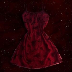 2 Red Floral Dresses Size M